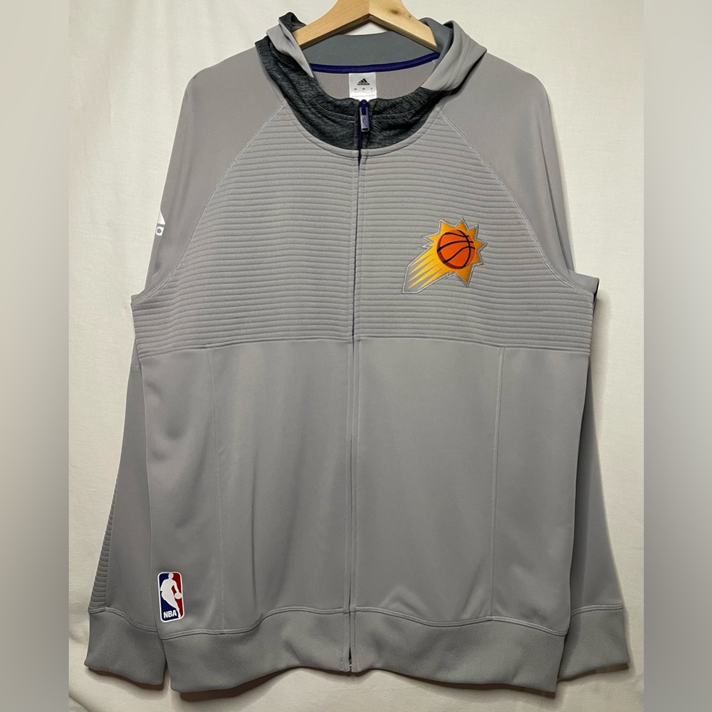 Adidas NBA Gray Phoenix Suns Zip Up Hoodie Size L